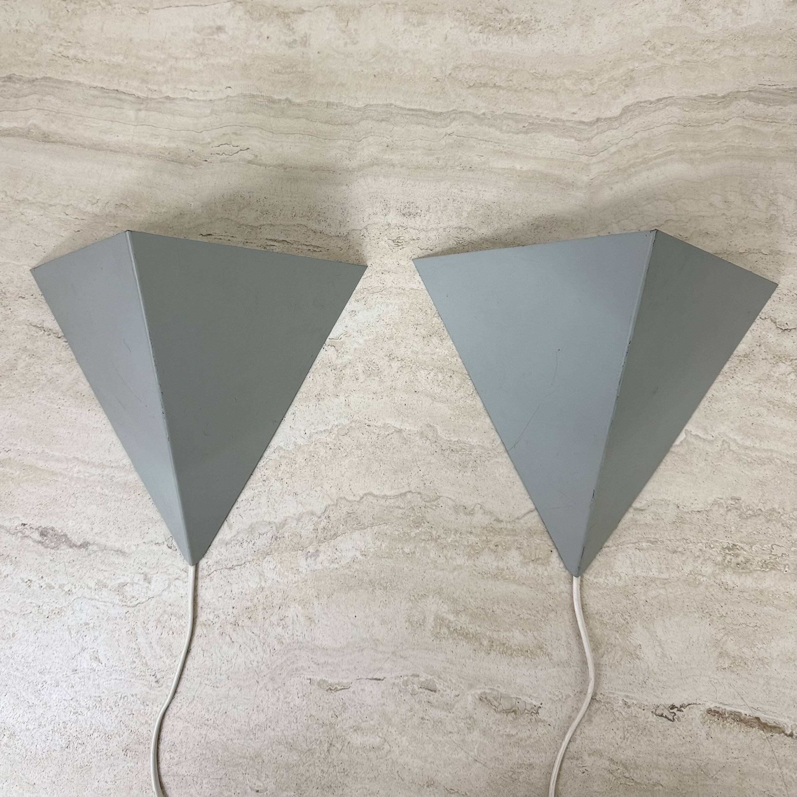 A Set Of J.Hoogervorst for Anvia Almelo Vintage Dutch metal wall lamp 1960s