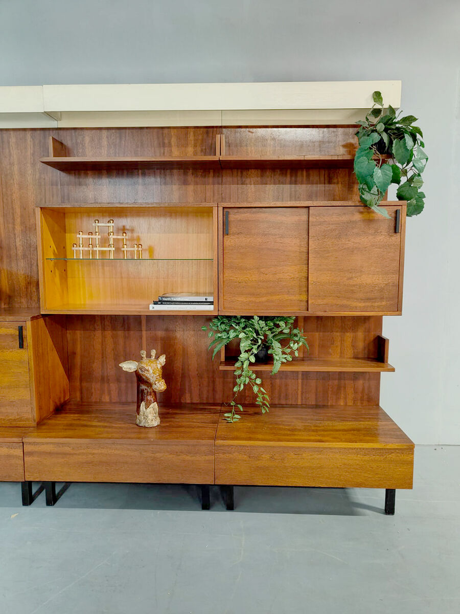 Vintage italian design modular wall unit bookcase xl