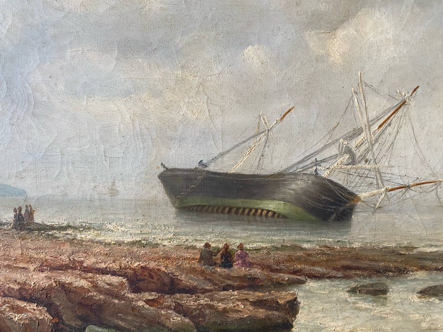 Signed stranded boat from 1886