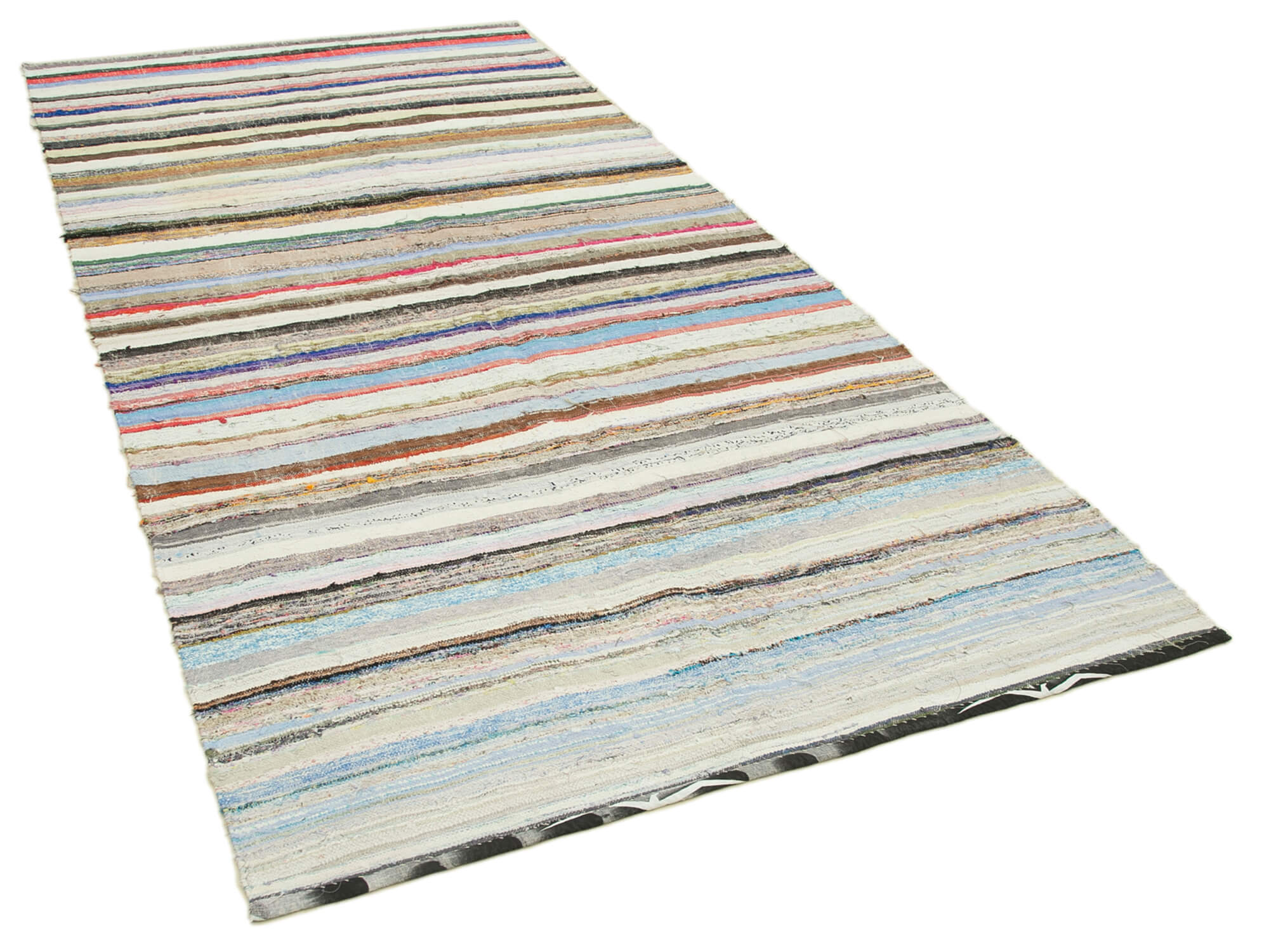 Anatolian handmade bohemian 1970s 156 cm x 319 cm wool kilim