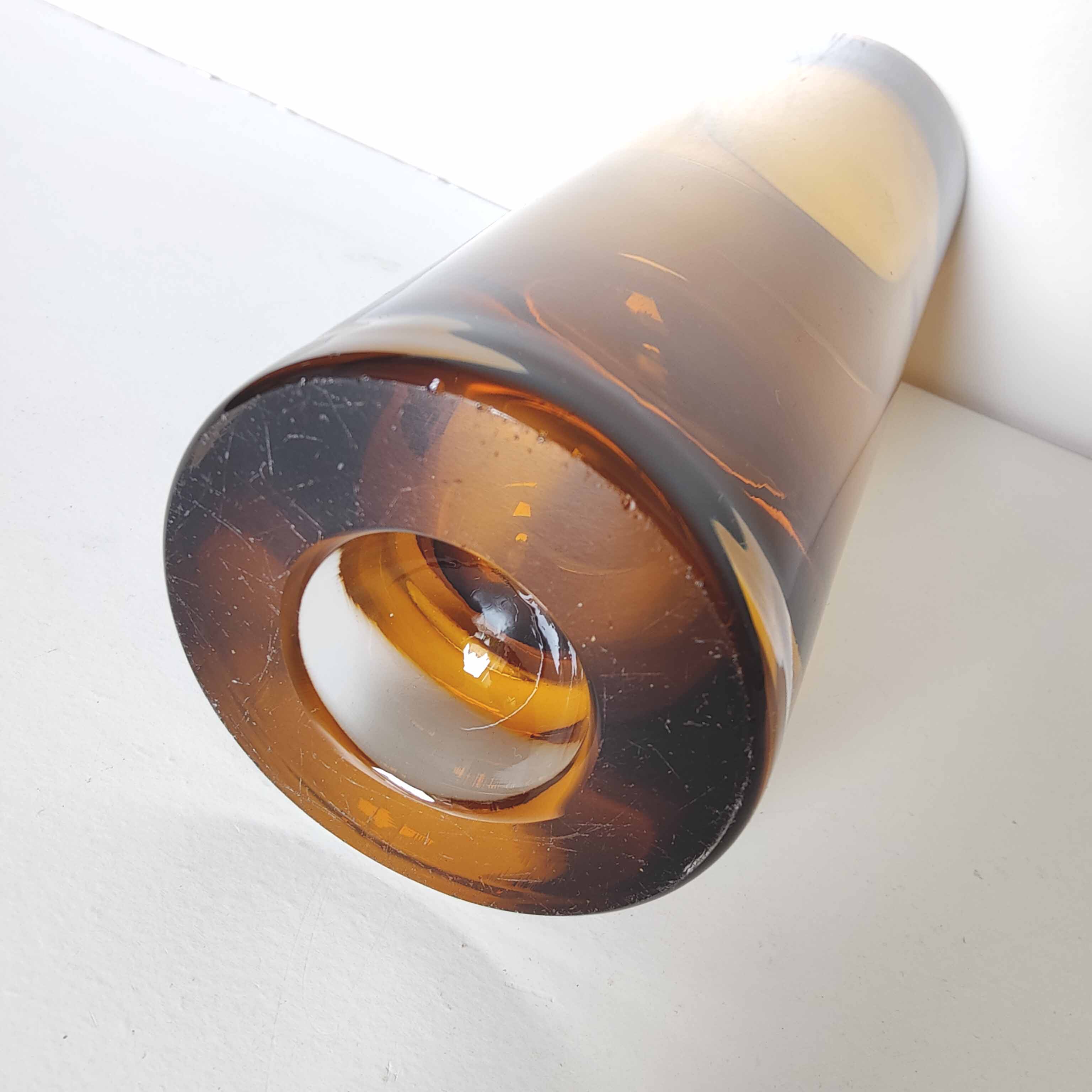 Vintage Scandinavian amber vase