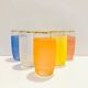 X5 multicolor granite glasses from the 50s/retro/kitchen/vintage