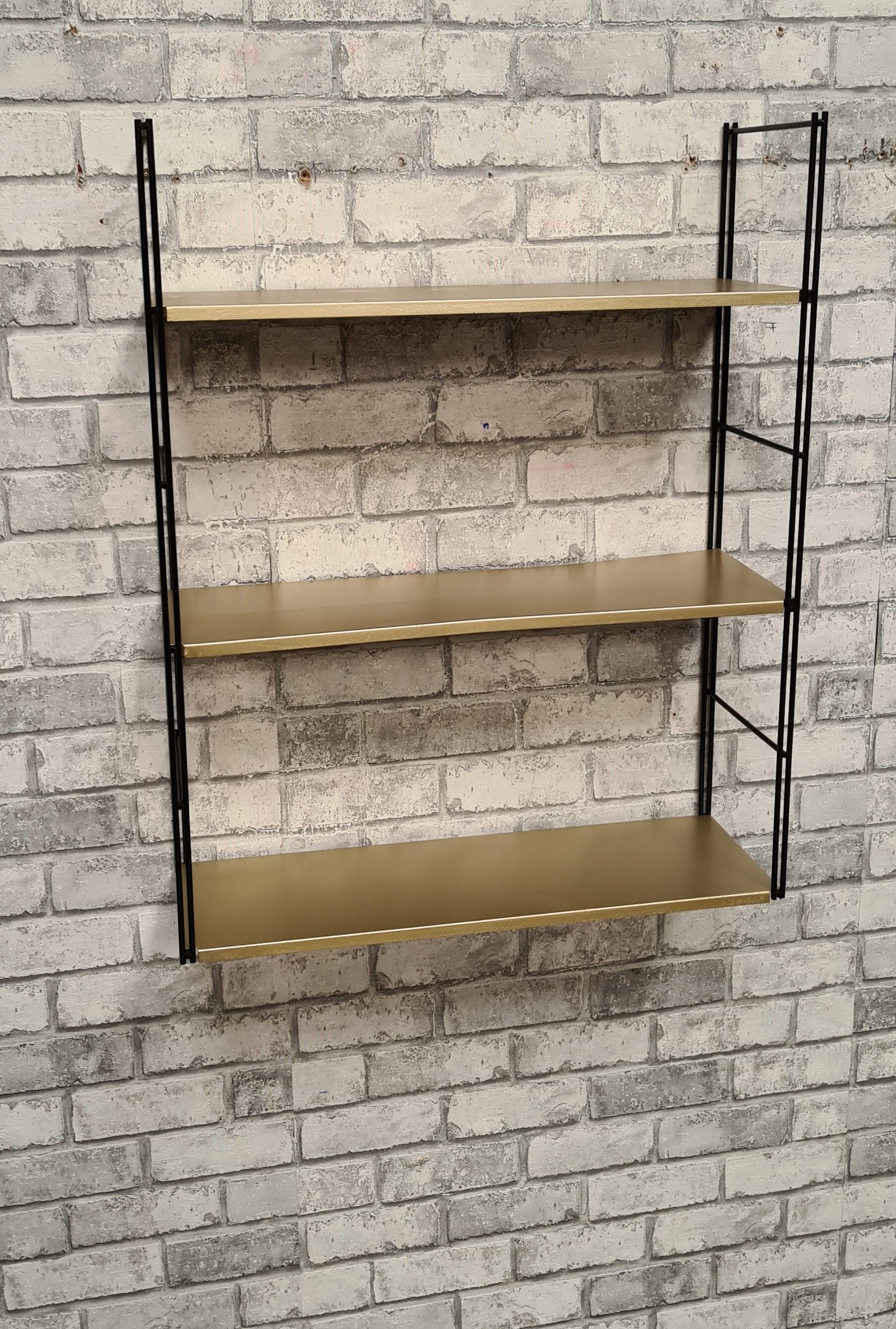 Vintage string steel floor 1960 bronze and black, 47x60x18