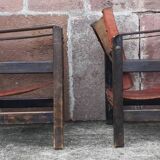 Pair of safari-style armchairs, 1930s