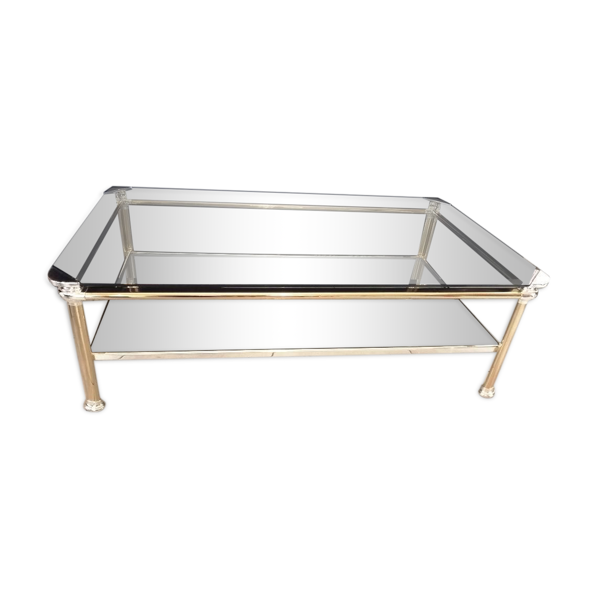 Table basse vintage à 2 plateaux