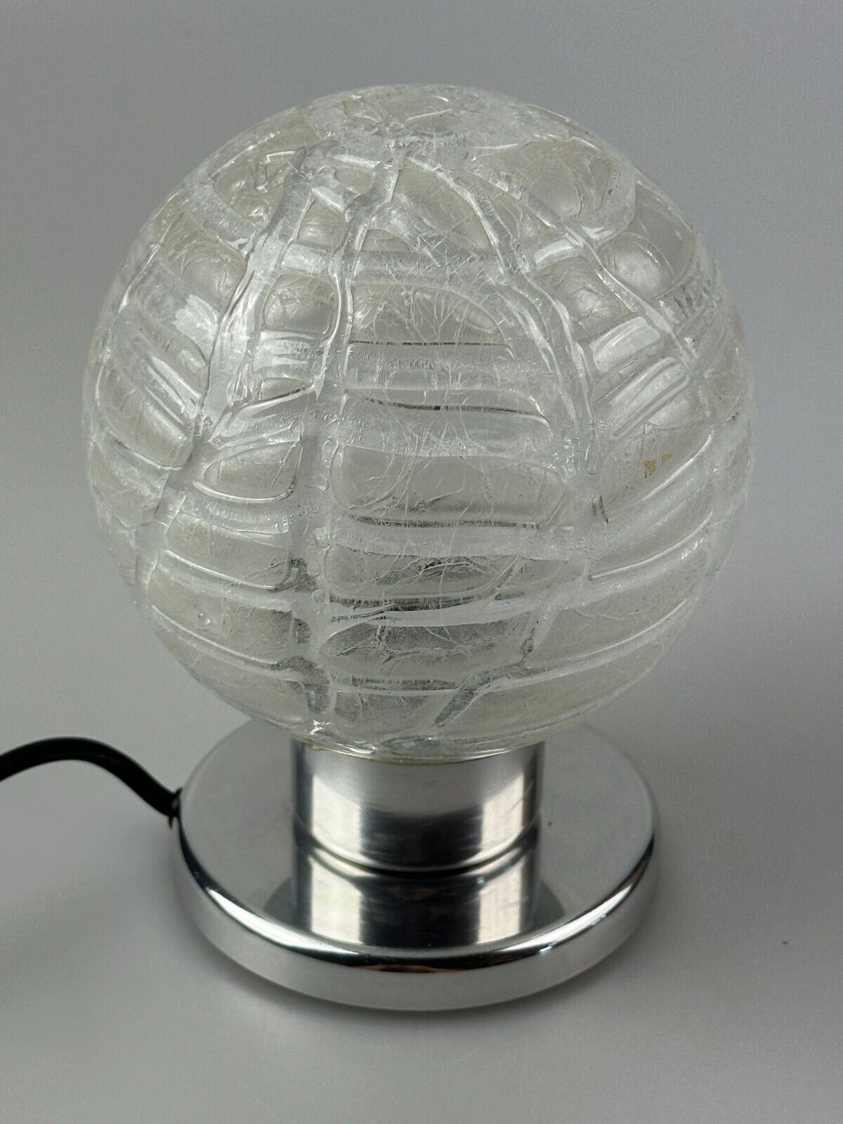 60s 70s table lamp bedside lamp chrome Doria glass space age design