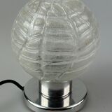 60s 70s table lamp bedside lamp chrome Doria glass space age design