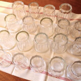 Set of 19 old jam jars