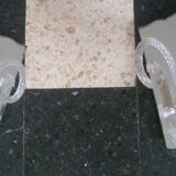 Pair of venice twisted glass wall lights 1 light on mirror background 50's