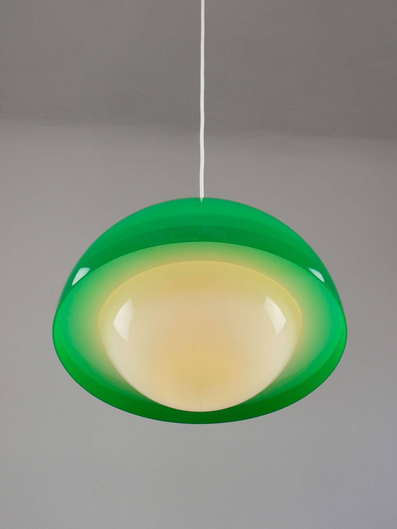 Italian Space Age Pendant in Brass and Acrylic Glass, 1970s