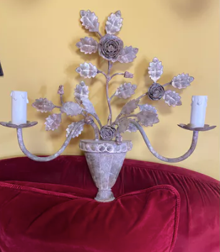 Set of two wrought iron wall sconces