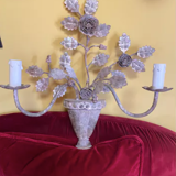 Set of two wrought iron wall sconces