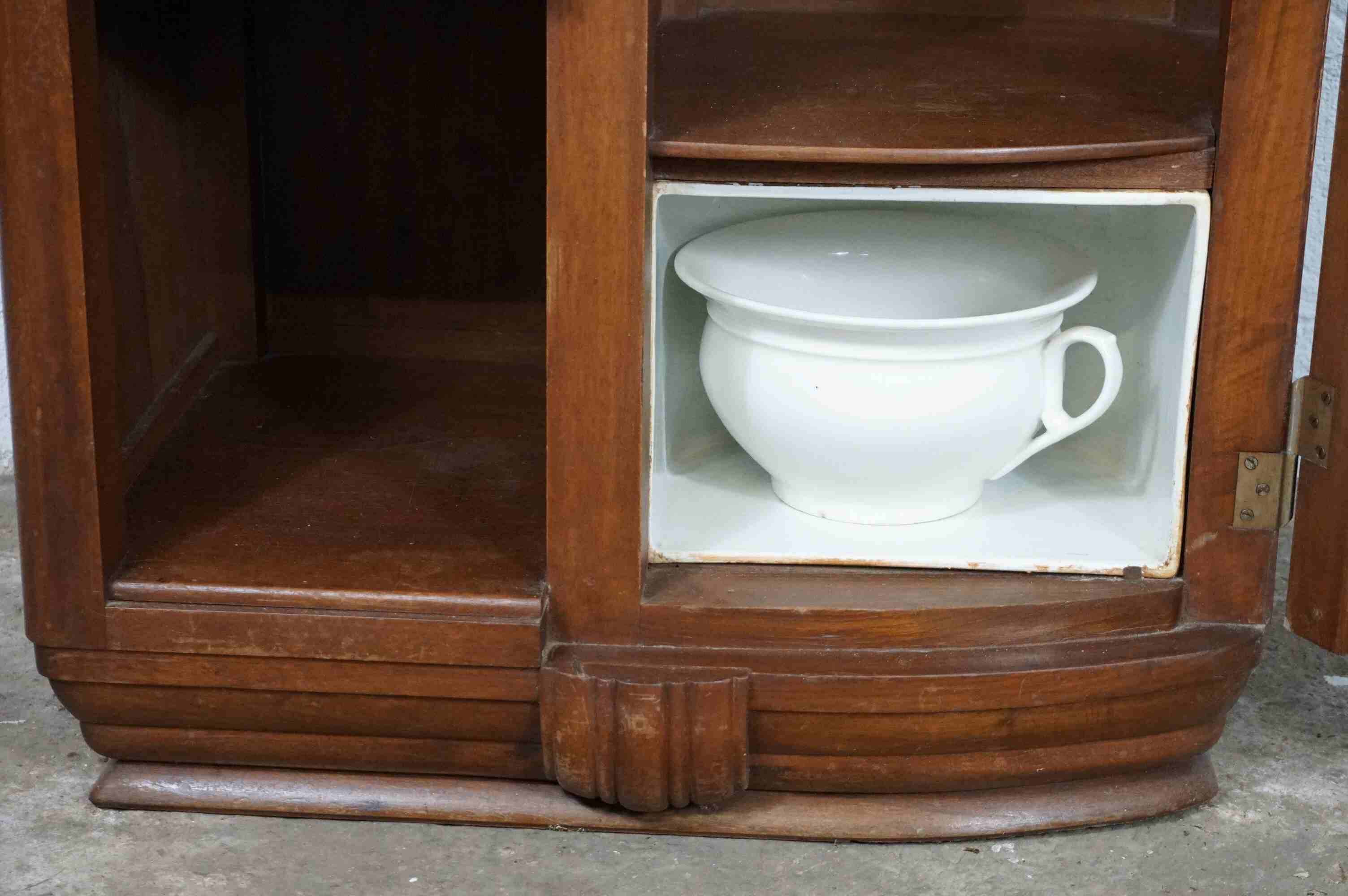 Rare art deco bedside table with chamber pot
