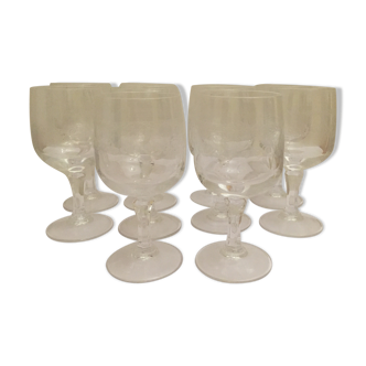 Set of 10 Crystal glasses