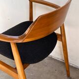 Set of 4 Model 411 armchairs in solid beech, Hartmut Lohmeyer, Wilkahn