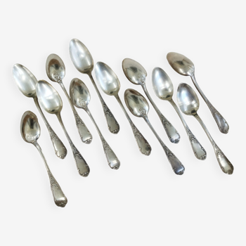 12 large silver-plated spoons