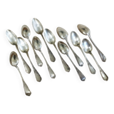 12 large silver-plated spoons
