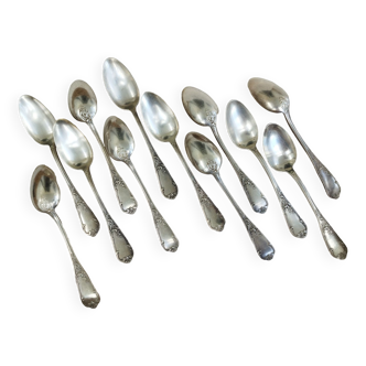 12 large silver-plated spoons