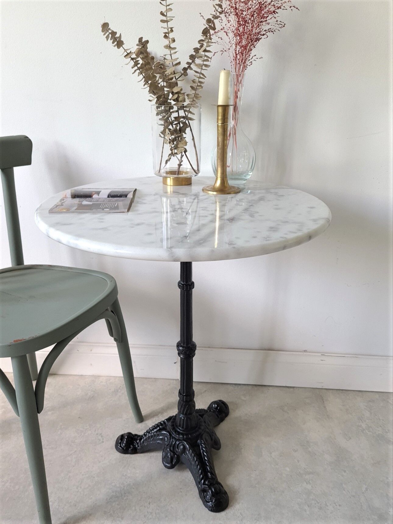 Table bistrot marbre
