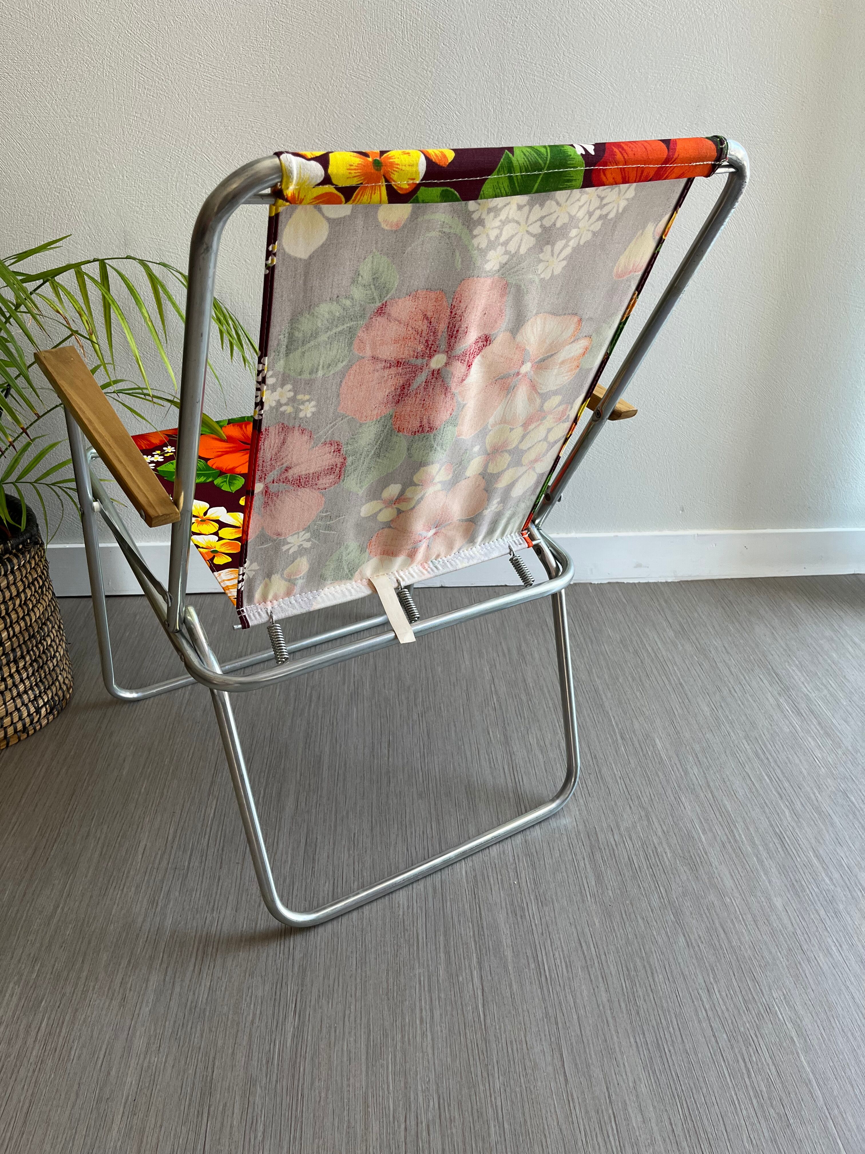 Vintage floral camping chair