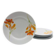 6 “Chriss G. Collection” porcelain dessert plates.
