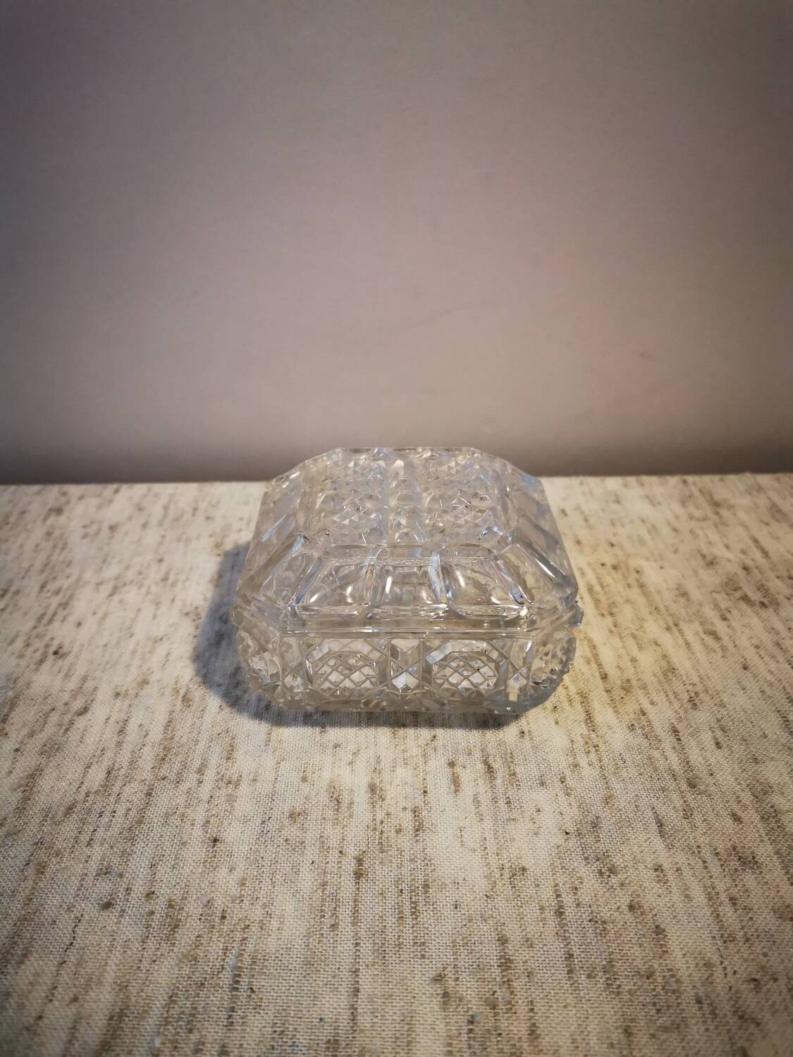 Vintage glass and crystal jewelry box