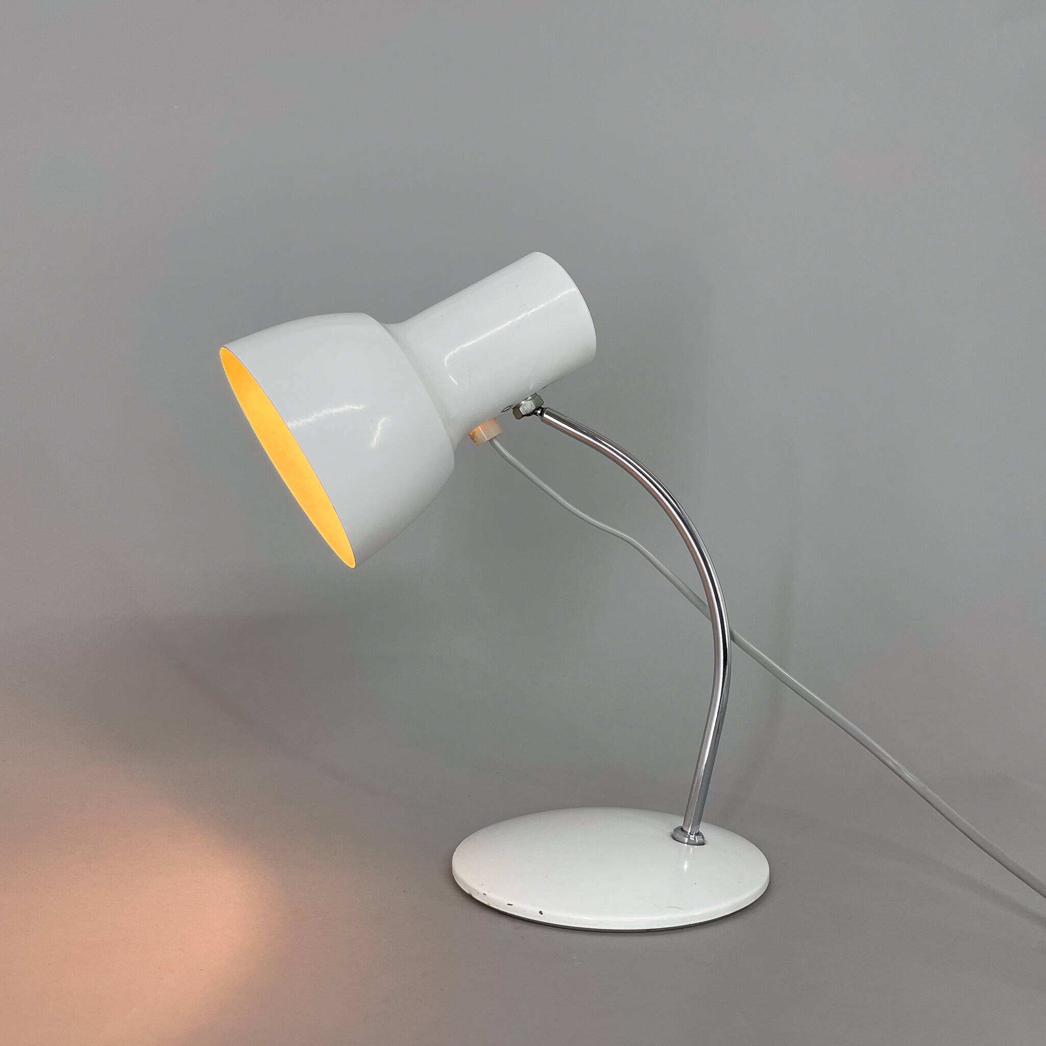 Mid-century chrome & metal table or bedside lamp, 1970s