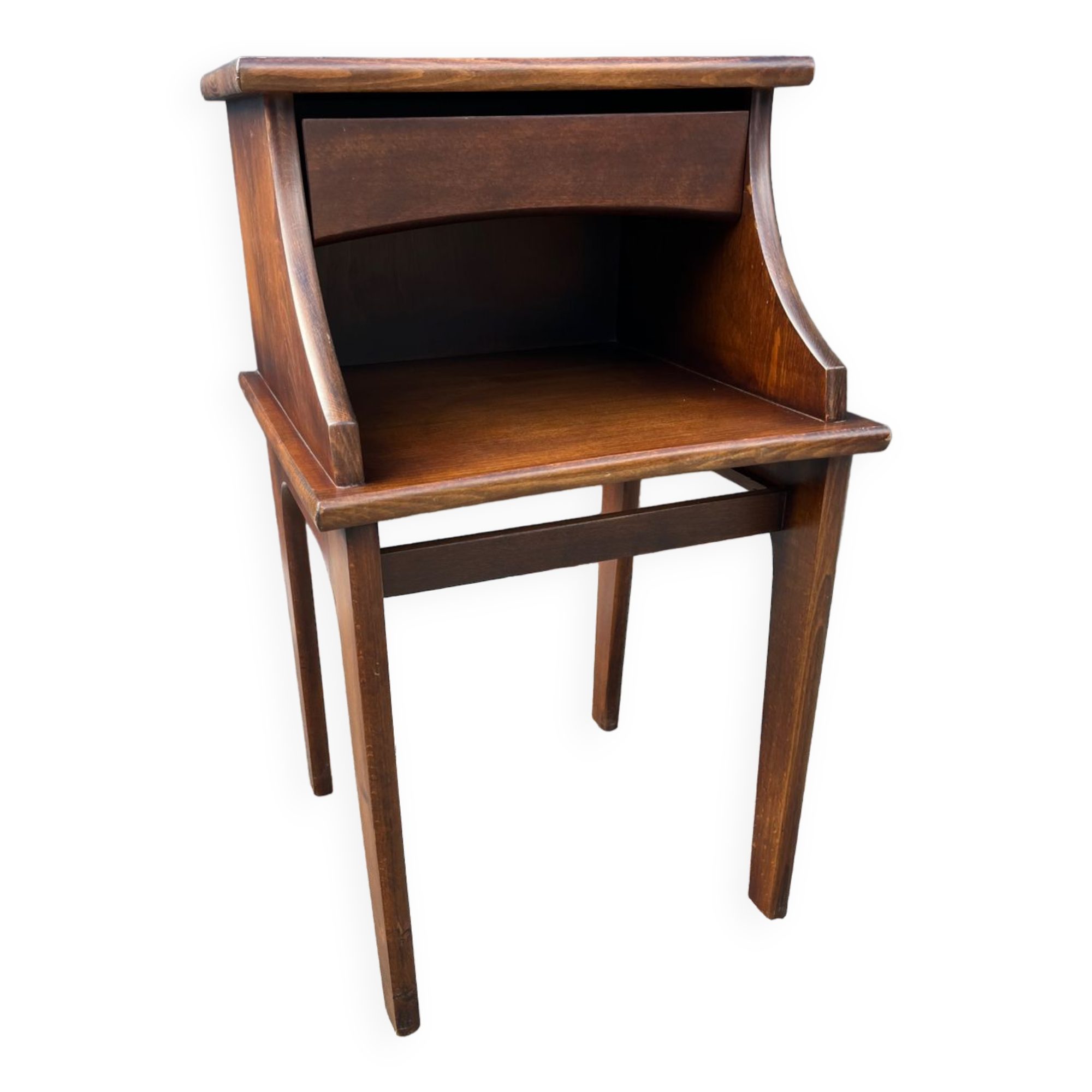 Wooden bedside table with drawer