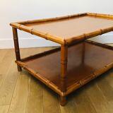 Bamboo-style turned wood coffee table