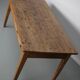 Antique light gold oak 19th century french rustic farmhouse dining table