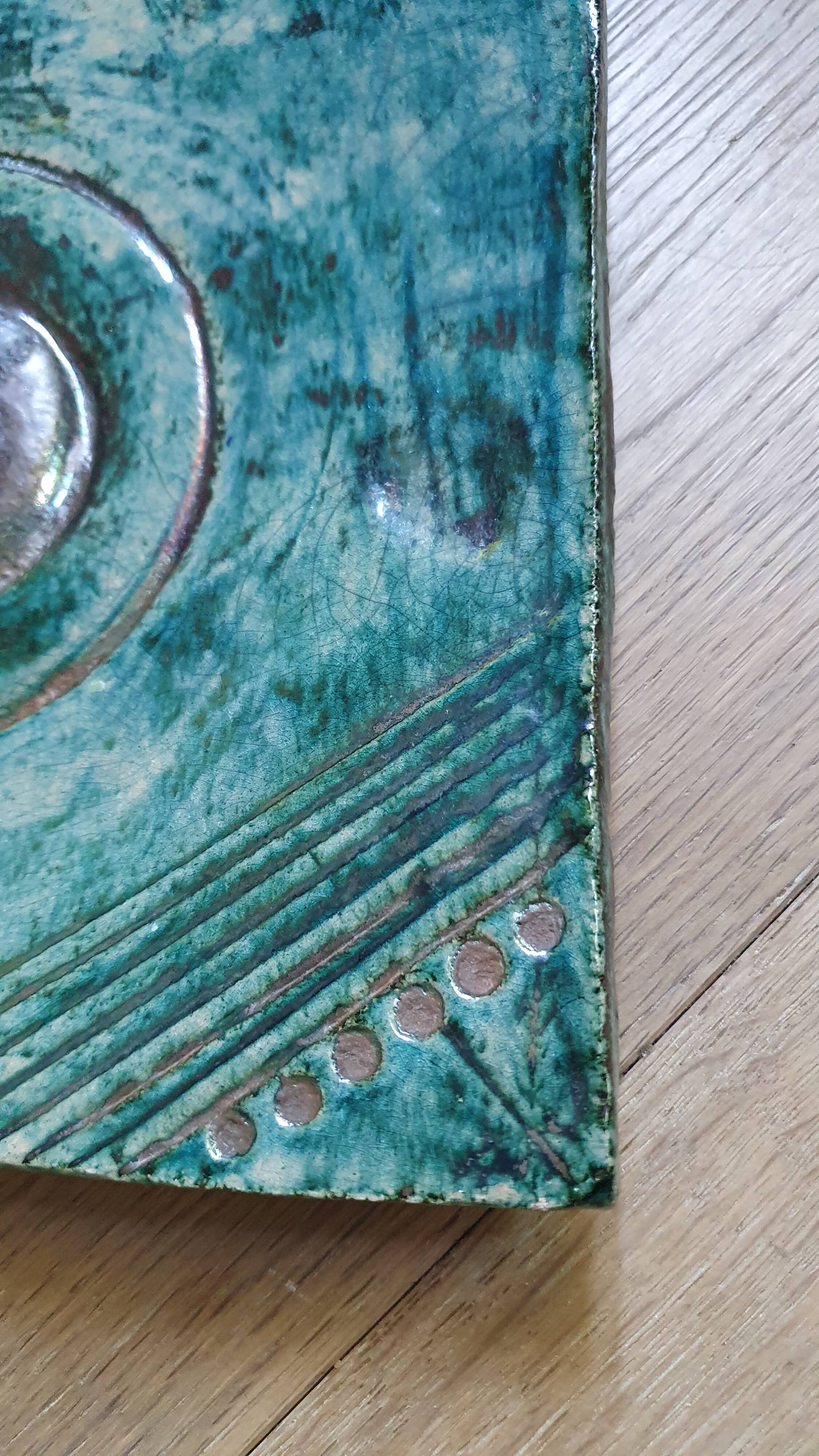 Square ceramic pocket trays Vallauris