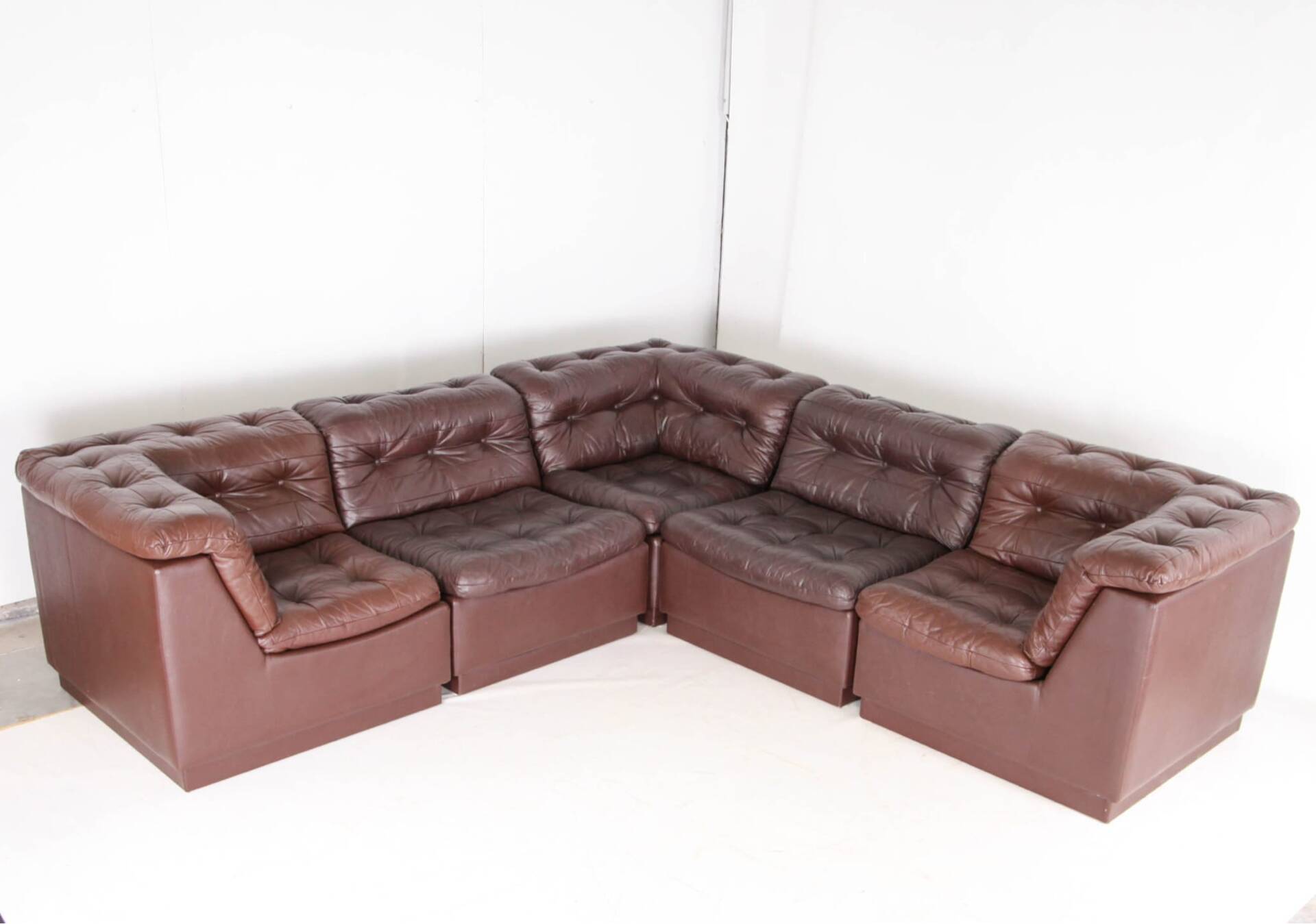 Modular leather sofa