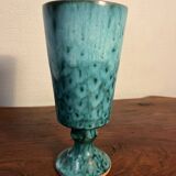 Vase bleu vert calice attribué à Jean Robert Forget