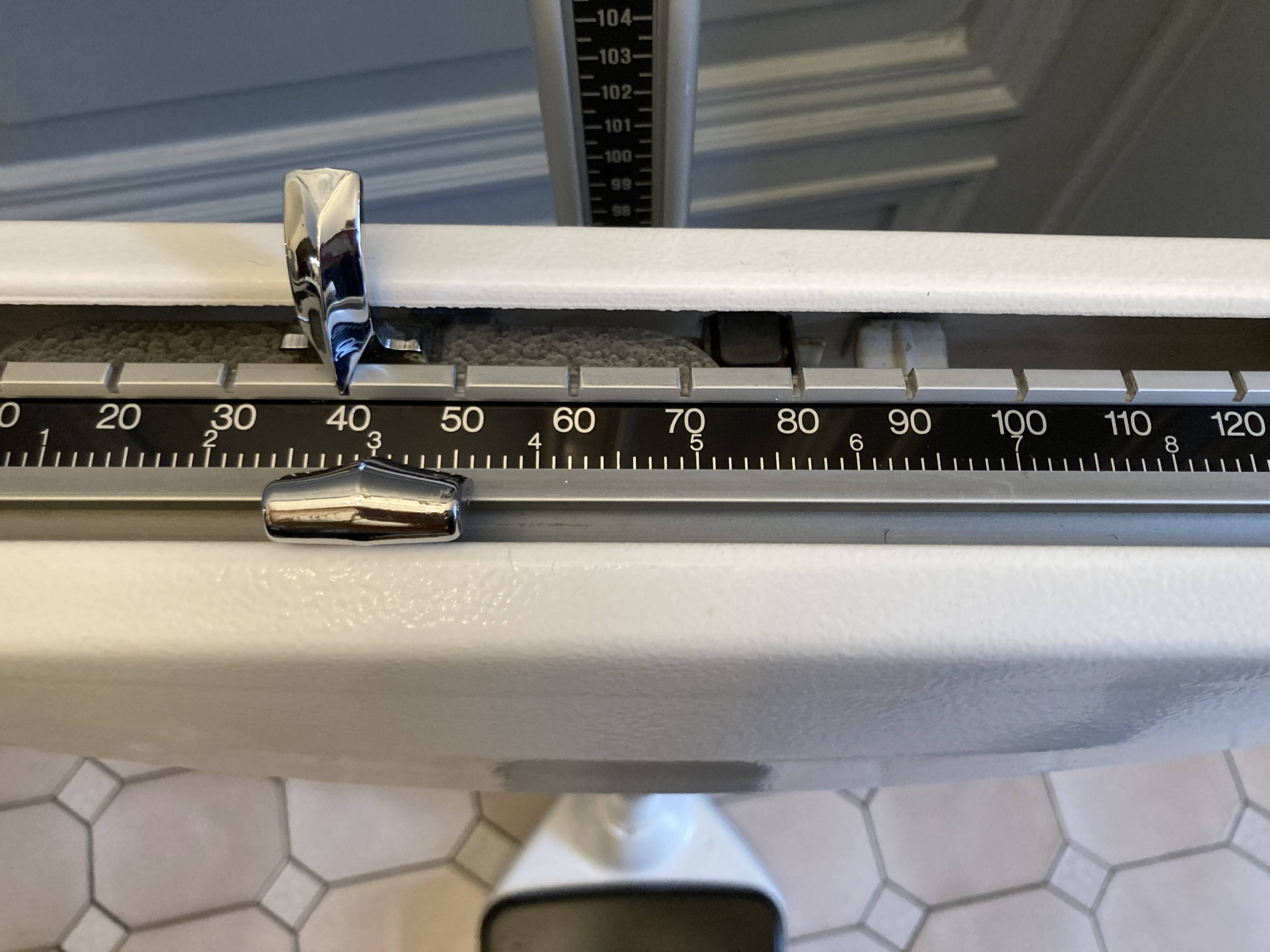 Personal scale and medicine measuring rod