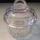 Antique sugar bowl in faceted molded glass – France, 1930s