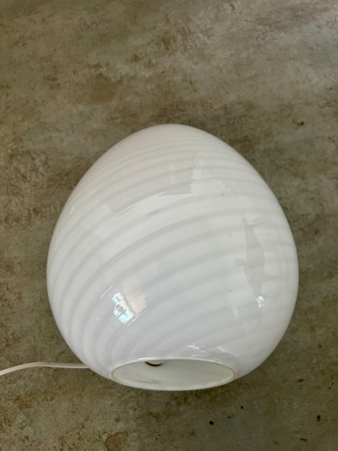 Old Ridged Glass Egg Lamp Design Vetri Murano vintage egg