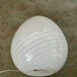 Old Ridged Glass Egg Lamp Design Vetri Murano vintage egg