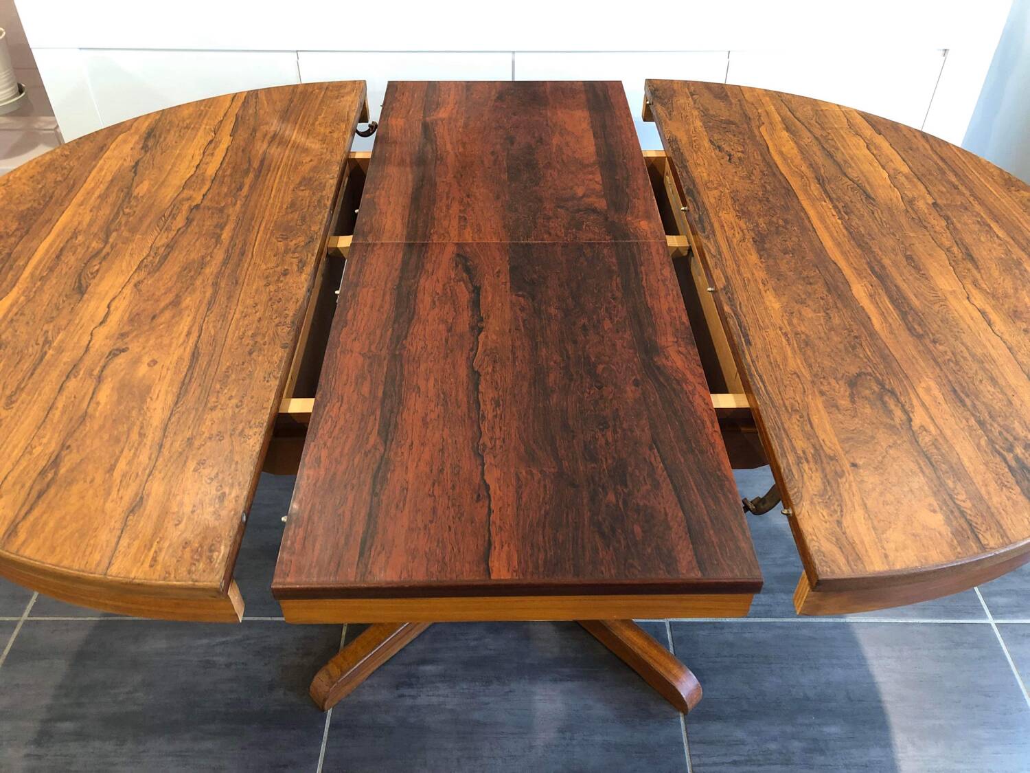 Vintage Scandinavian Baumann style extendable table in Rosewood 1970s