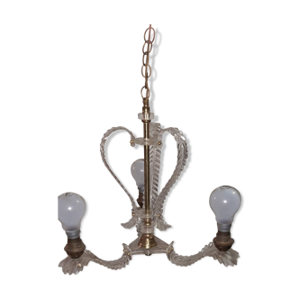 Lustre vintage 3 lampes en verre