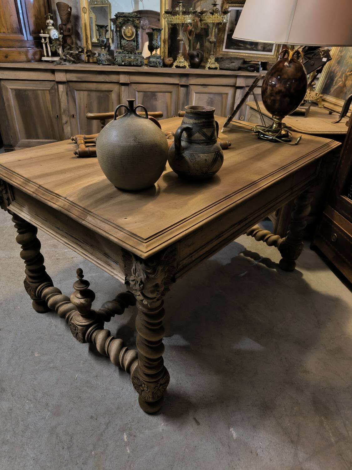 19th century desk in natural solid walnut.