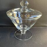 Large covered compote bowl – plain blown crystal