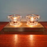 Double wall light in brass and glass, Space Age style, Cosack, 1970