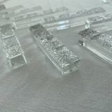 Porte-couteaux en cristal, Motif floral en relief, Art de la table vintage