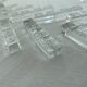 Crystal knife holder, embossed floral pattern, vintage tableware