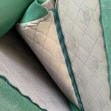 Roche Bobois green leather armchair