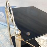 Vintage 70s gold and black opaline serving trolley