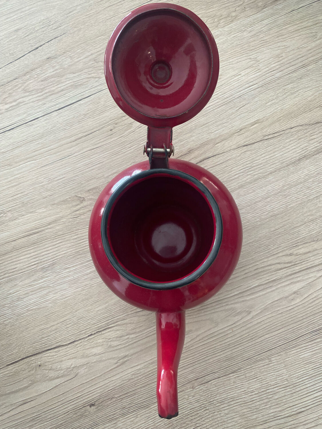 Burgundy glazed teapot