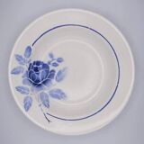Set of 6 blue ironstone deep plates.