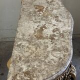 Hollywood Regency Console - Gilded Wood and Marble