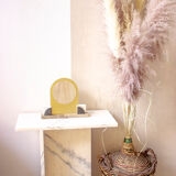 Mirror on base in brass and marble 3 colors